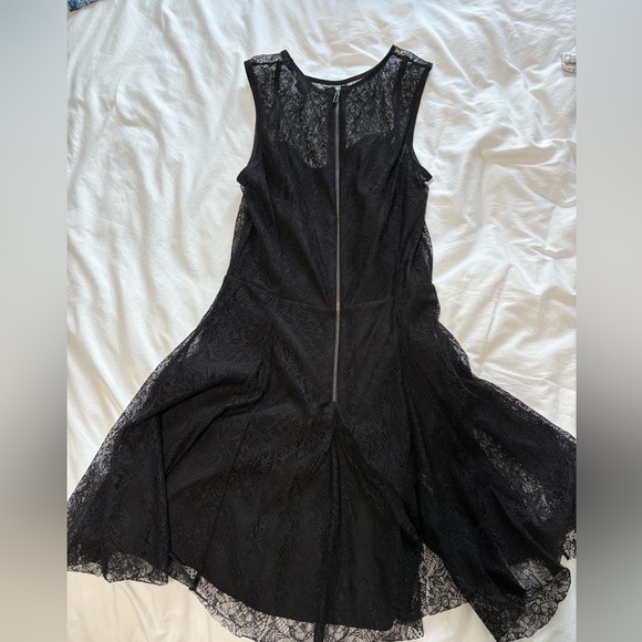 A/X Armani Exchange black cocktail fit and flare dress with lace overlay size 4 - Picture 8 of 13